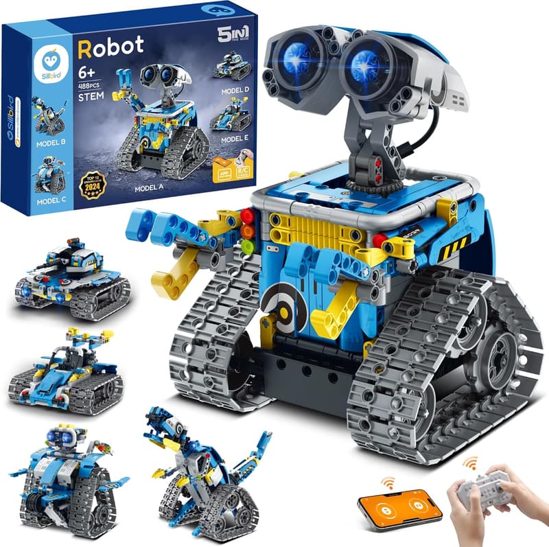 STEM Robot Building Kit for Kids Ages 8-12 - 5-in-1 Blue