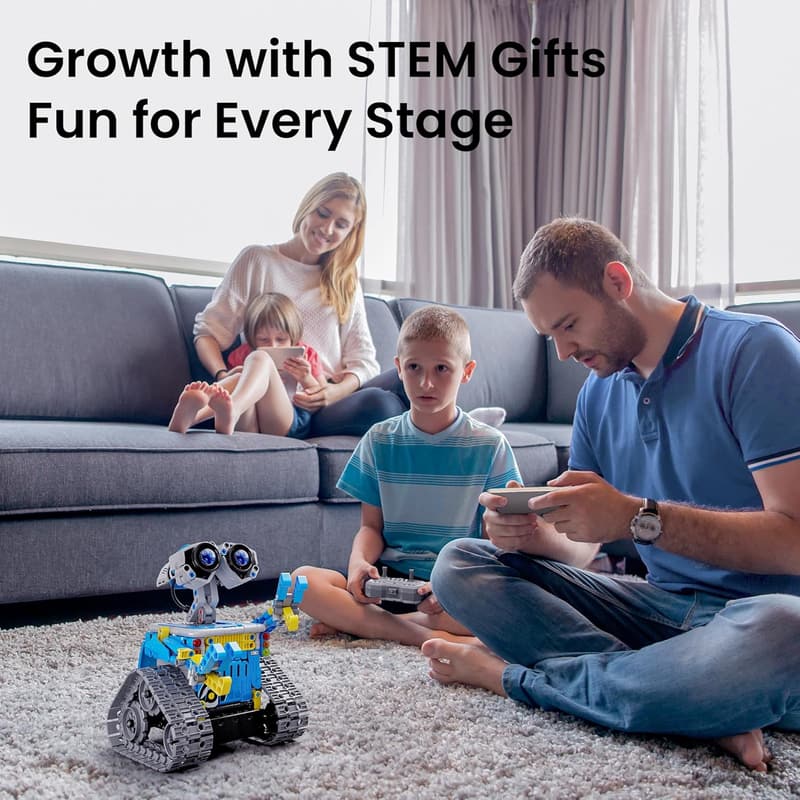 STEM Robot Building Kit for Kids Ages 8-12 - 5-in-1 Blue