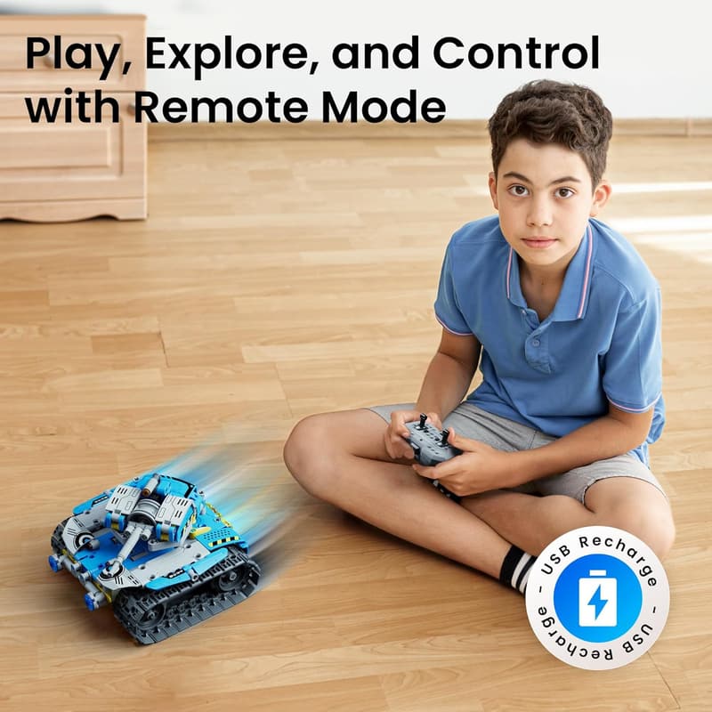 STEM Robot Building Kit for Kids Ages 8-12 - 5-in-1 Blue