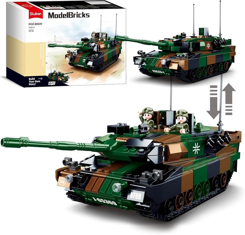 Military Tank Building Set for Kids - Leopard 2A5 Brick 766 PCS