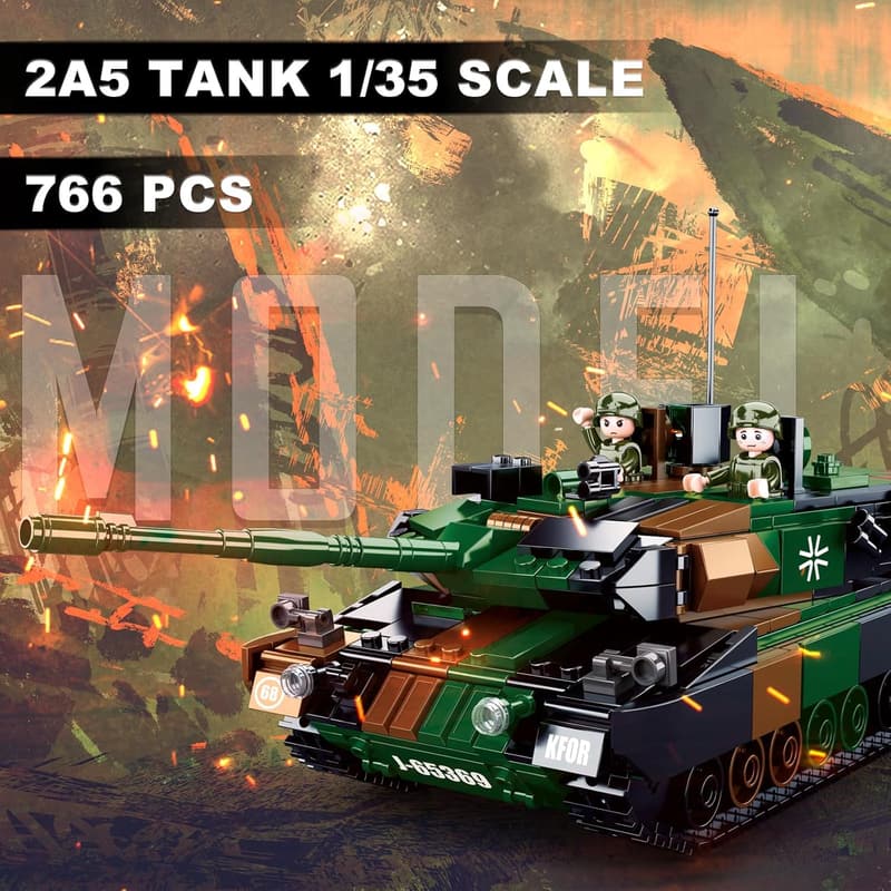 Military Tank Building Set for Kids - Leopard 2A5 Brick 766 PCS