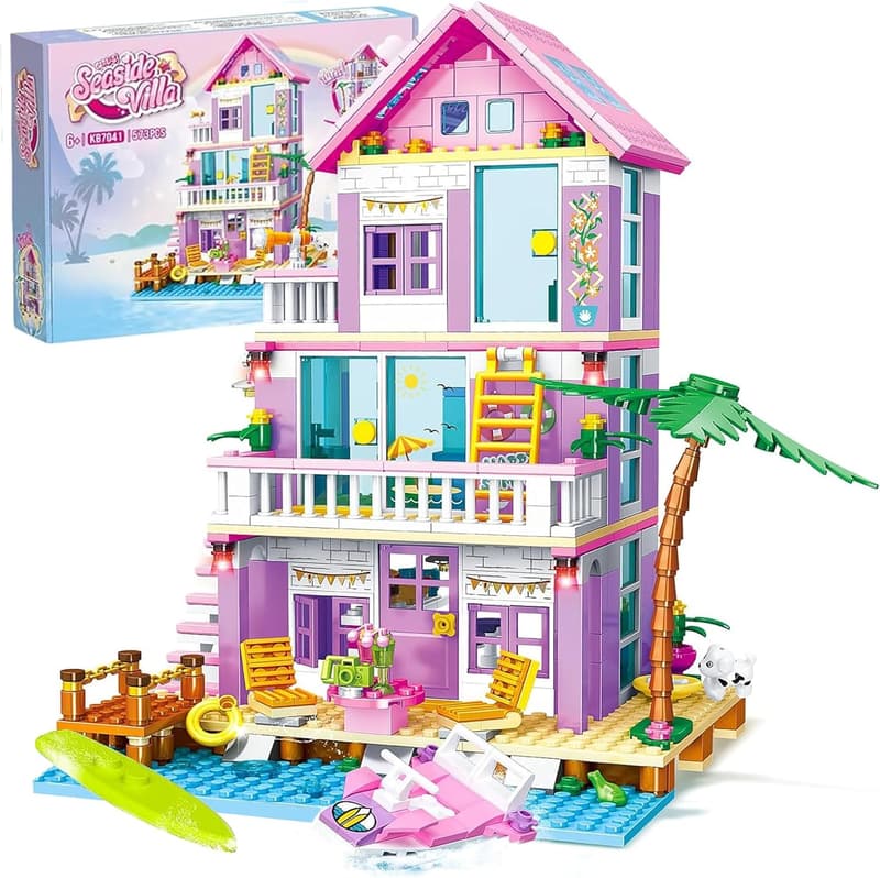Seaside Beach Villa Building Set for Girls, 573 Pieces