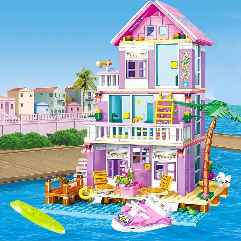 Seaside Beach Villa Building Set for Girls, 573 Pieces