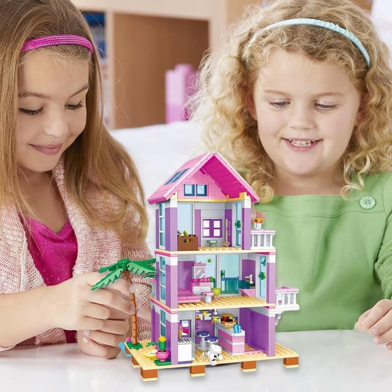Seaside Beach Villa Building Set for Girls, 573 Pieces