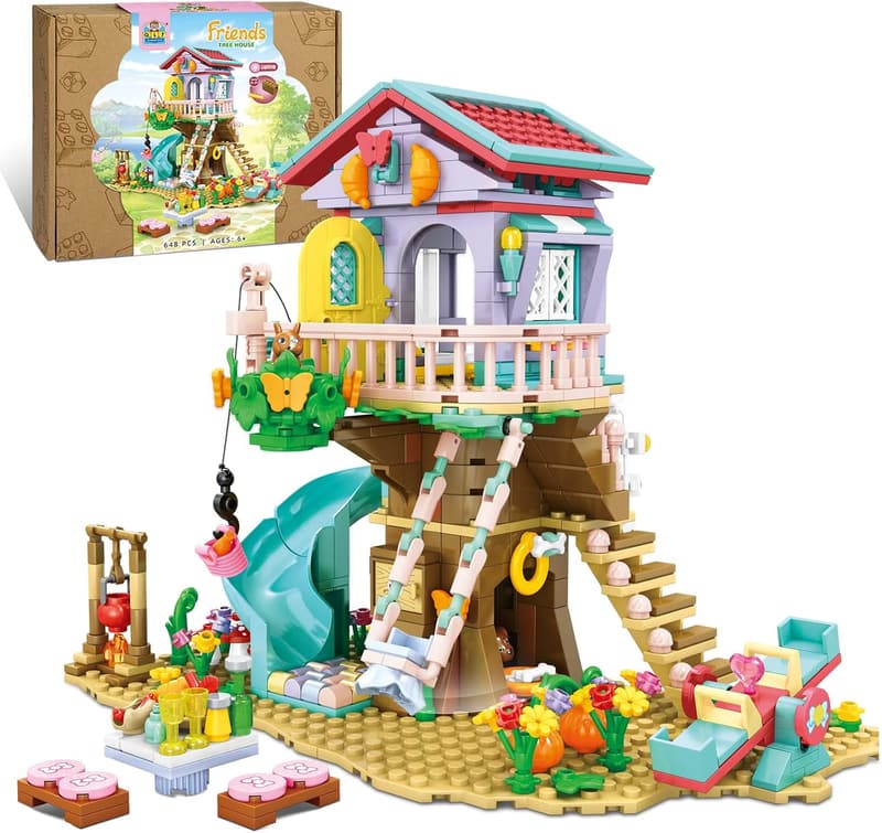 Tree House Building Set with Light Kit for Kids (648 PCS)