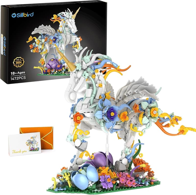 Valentine's Day Unicorn Building Toy Set (1472 Pieces) for Kids & Adults