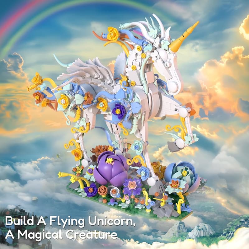 Valentine's Day Unicorn Building Toy Set (1472 Pieces) for Kids & Adults