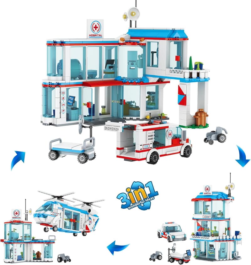 City Hospital STEM Building Set - 687 PCS for Kids