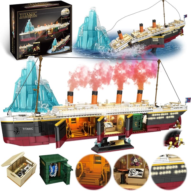 Titanic Building Set - 2288 Pcs Model with Glowing Lights