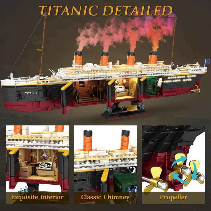 Titanic Building Set - 2288 Pcs Model with Glowing Lights