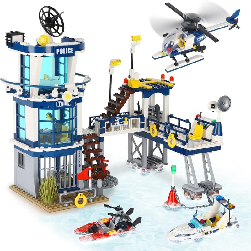 Police Station STEM Building Set for Kids, Compatible with Lego - 565 PCS