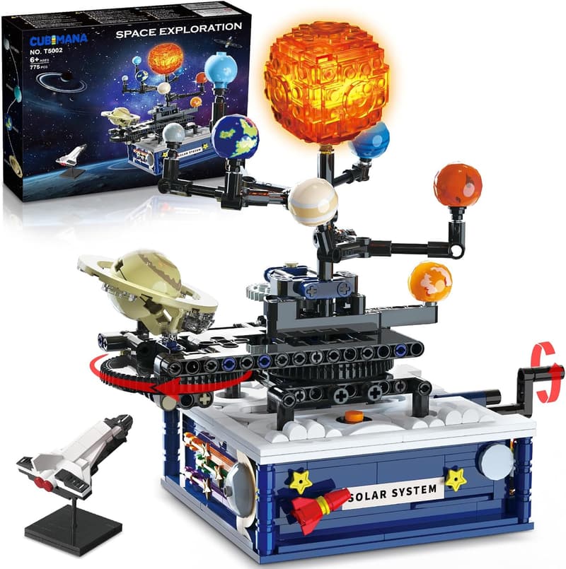 Educational Solar System Building Set with Light - 775 PCS