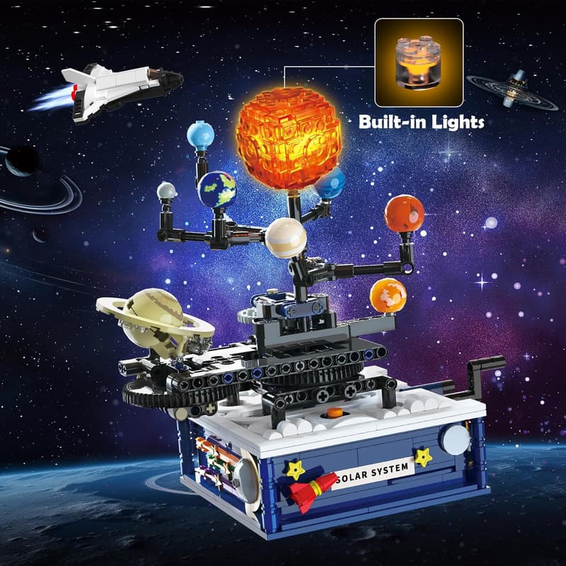 Educational Solar System Building Set with Light - 775 PCS