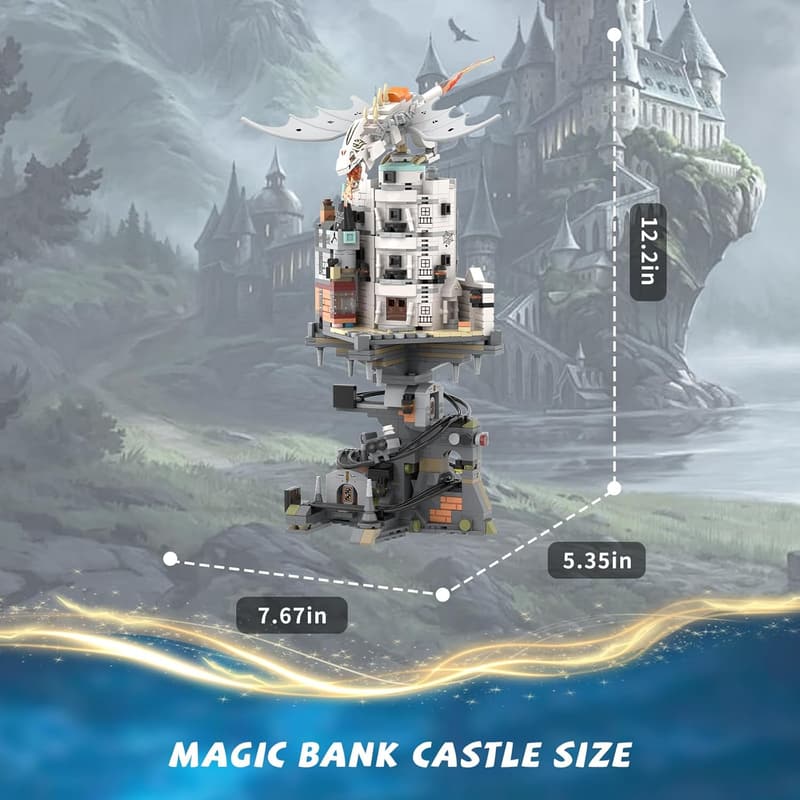 White Dragon Castle Building Set – Collectible Architecture Toy for Ages 8-14
