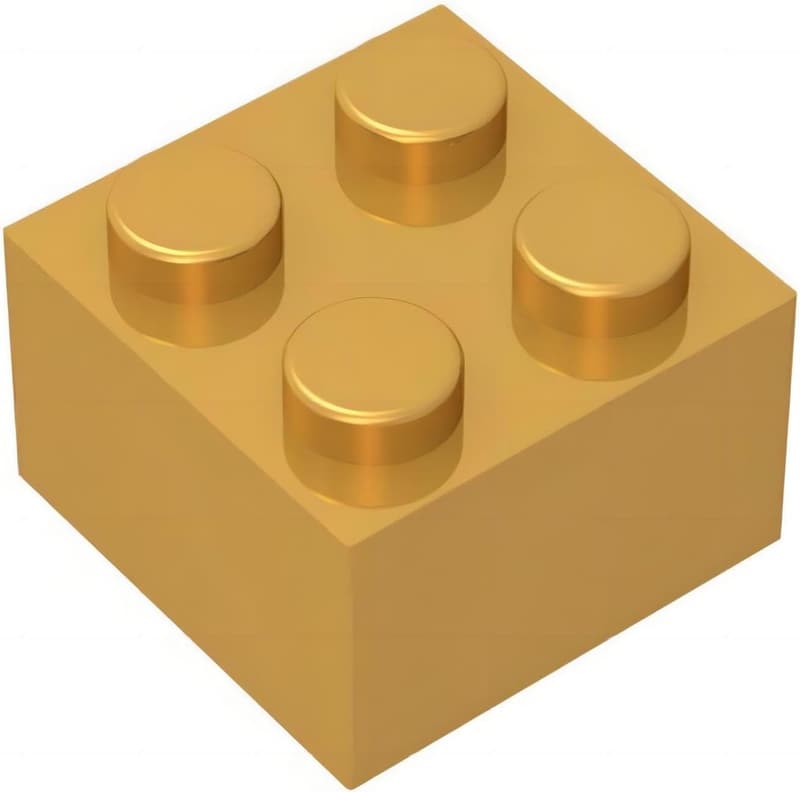 Bulk 110-Piece Classic 2x2 Building Brick Set - Golden