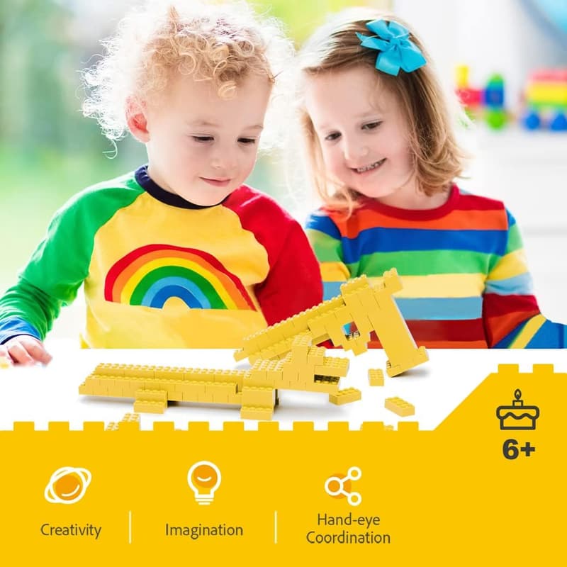 100-Piece STEM Building Bricks Set for Kids (Golden)