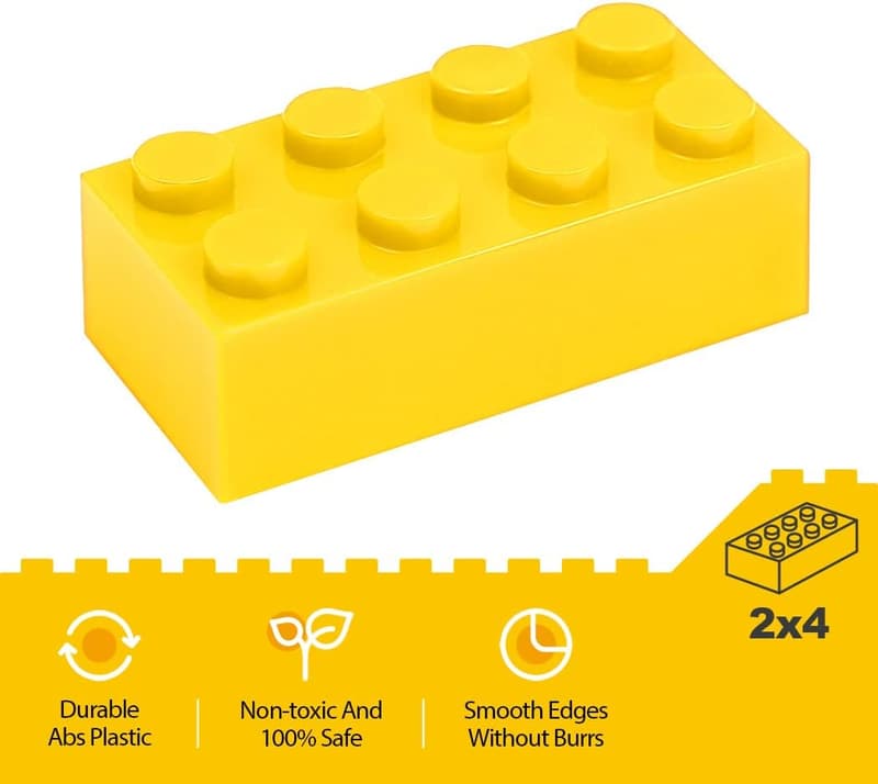 100-Piece STEM Building Bricks Set for Kids (Golden)