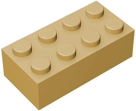 Building Brick Set 100-Piece Apricot Yellow, Compatible with Major Brands