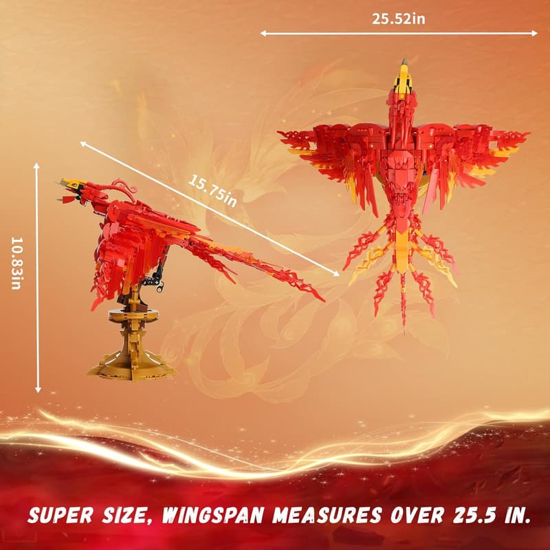 Collectible Magic Fire Phoenix Building Set for Ages 8-14
