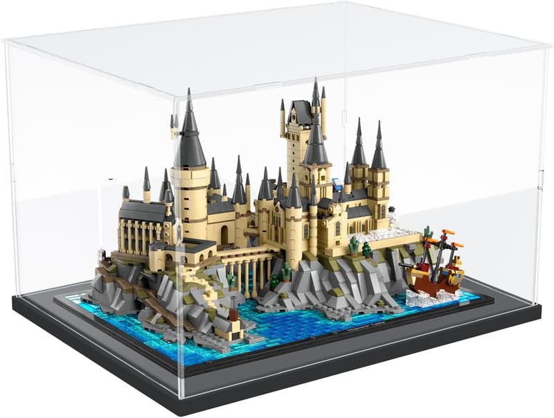 Lego Display Case with Black Base - Dustproof Acrylic Box