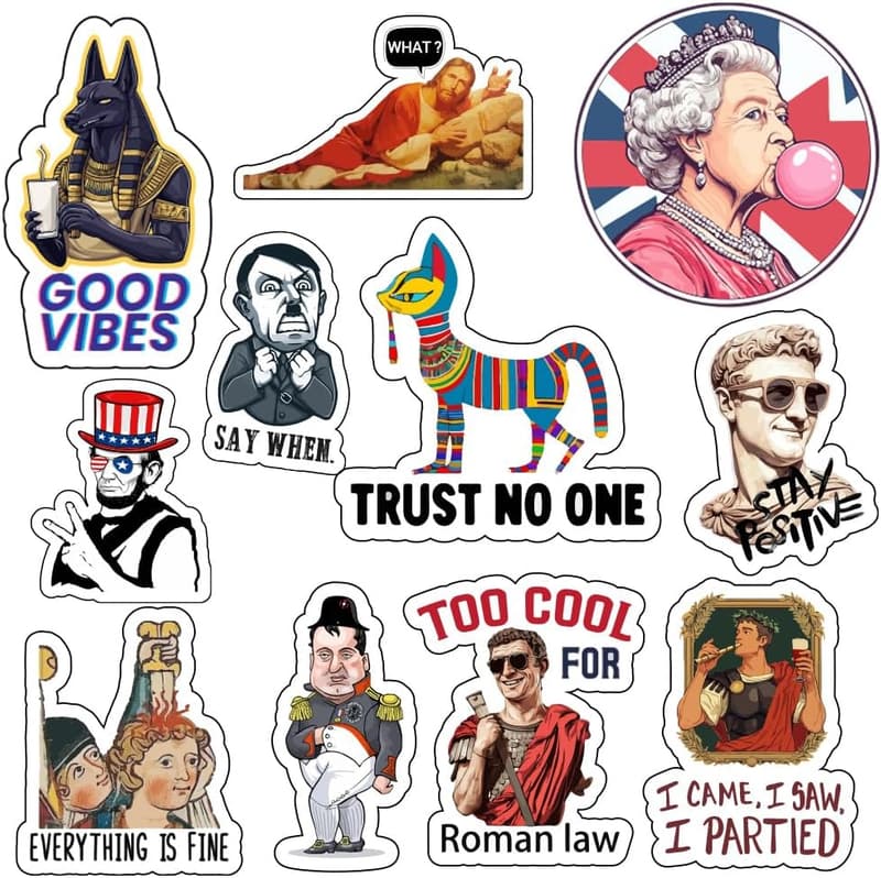 Funny History Meme Stickers Pack for Teachers & Students