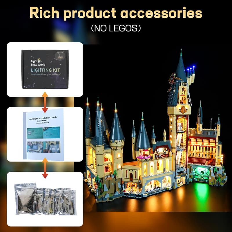 Harry Potter Hogwarts Castle LED Lighting Kit - Compatible with Lego
