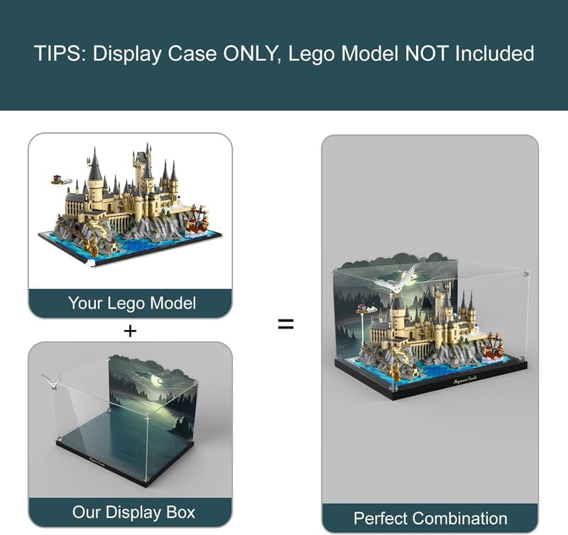 Lego Harry Potter Hogwarts Castle Display Case - Dustproof Box