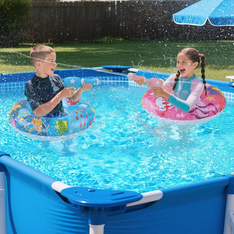 Inflatable Pool Floats with Water Gun - Summer Toys for Kids