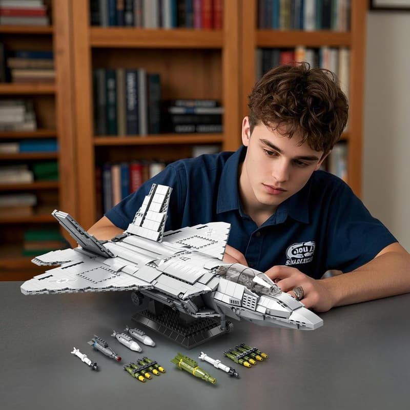 F-22 Fighter Jet Building Set for Adults, 1729 PCS Model