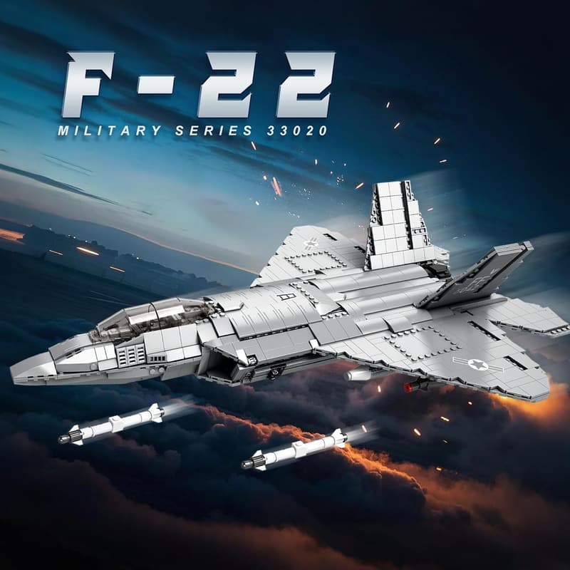 F-22 Fighter Jet Building Set for Adults, 1729 PCS Model