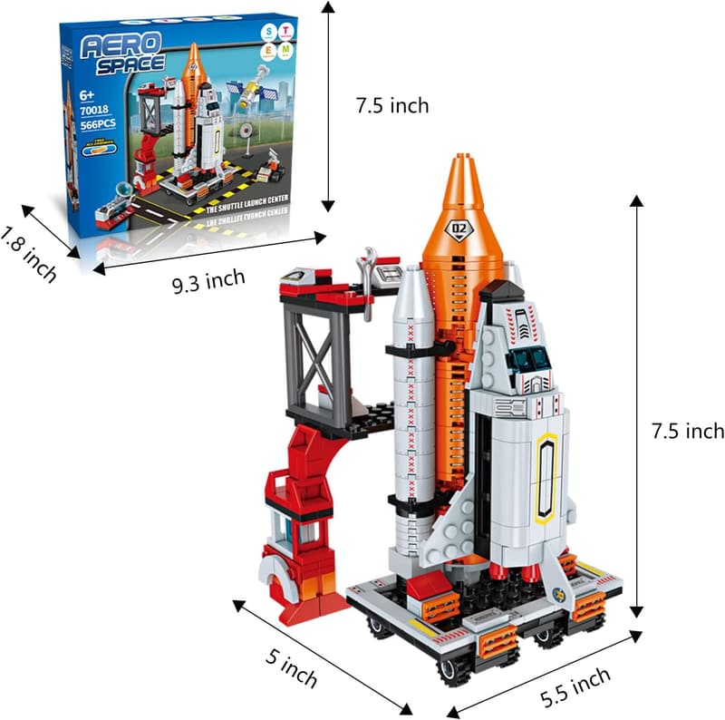 STEM Space Shuttle Building Set for Kids Ages 8-14 (566 Pcs)