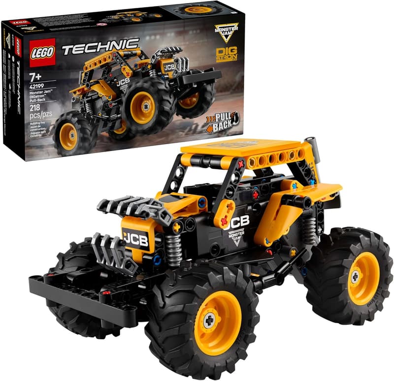 Monster Jam DIGatron Pull-Back Truck LEGO Technic Toy for Kids