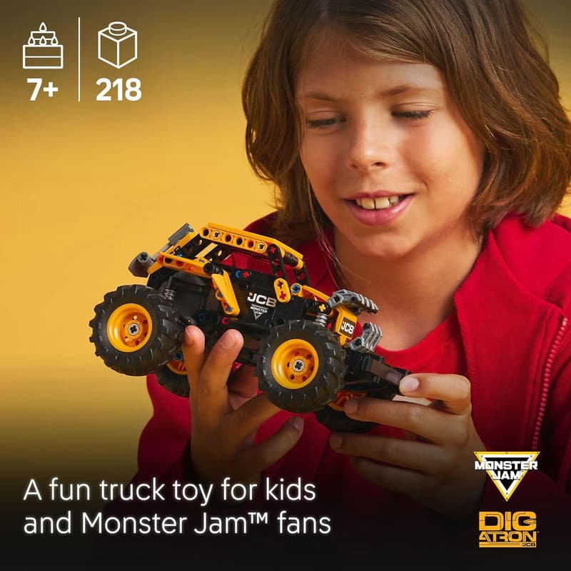 Monster Jam DIGatron Pull-Back Truck LEGO Technic Toy for Kids