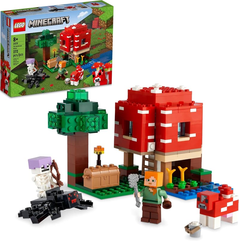 LEGO Minecraft Mushroom House Building Set for Kids 8+