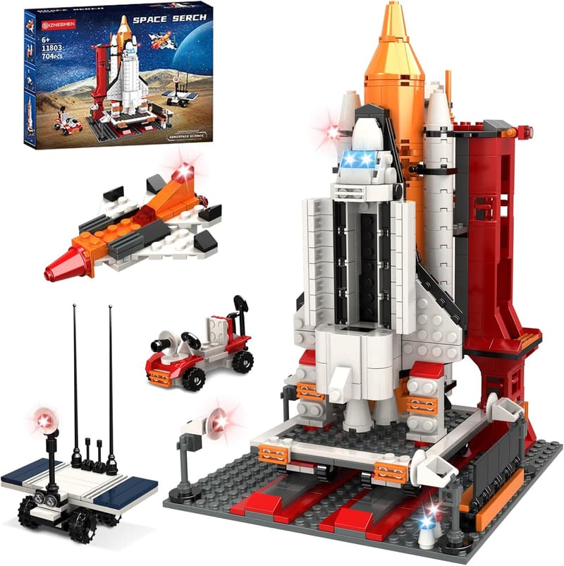 STEM Space Shuttle Rocket Building Block Set for Ages 6-12