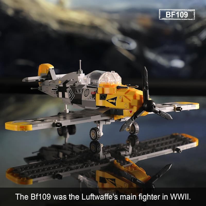 WWII Military Building Set: BF109 Fighter Jet & Karl Tank