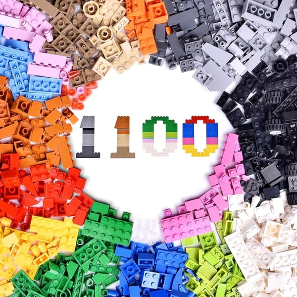 Building Blocks Set – 1100 Pieces in 17 Colors for Kids' Parties