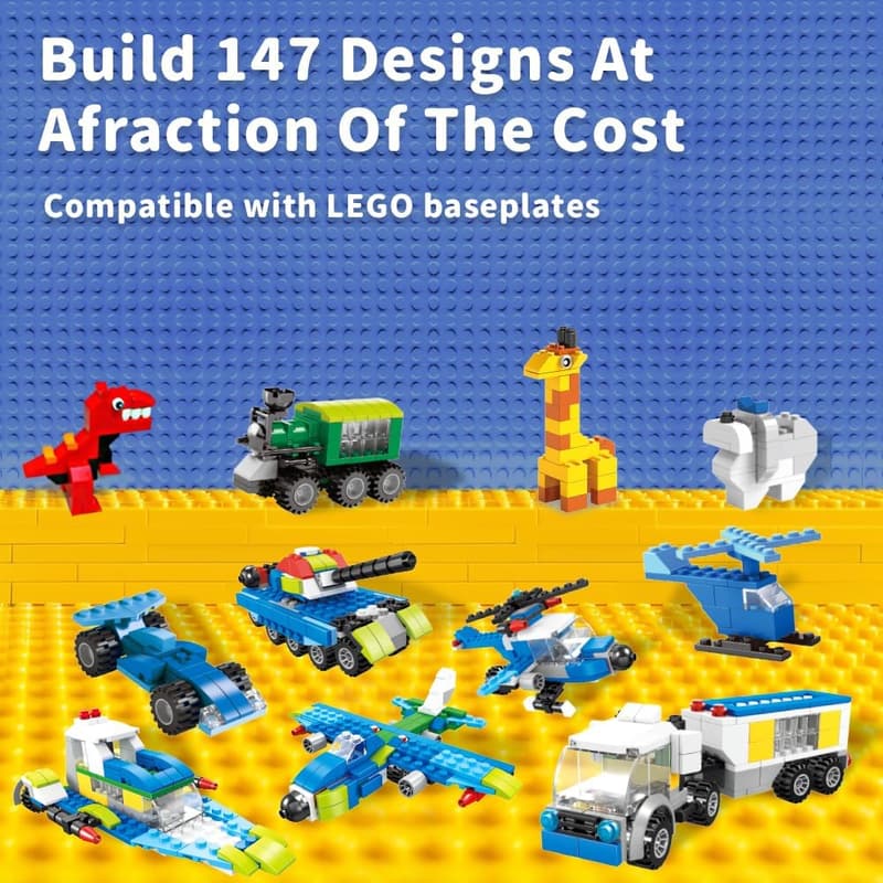 Building Blocks Set – 1100 Pieces in 17 Colors for Kids' Parties