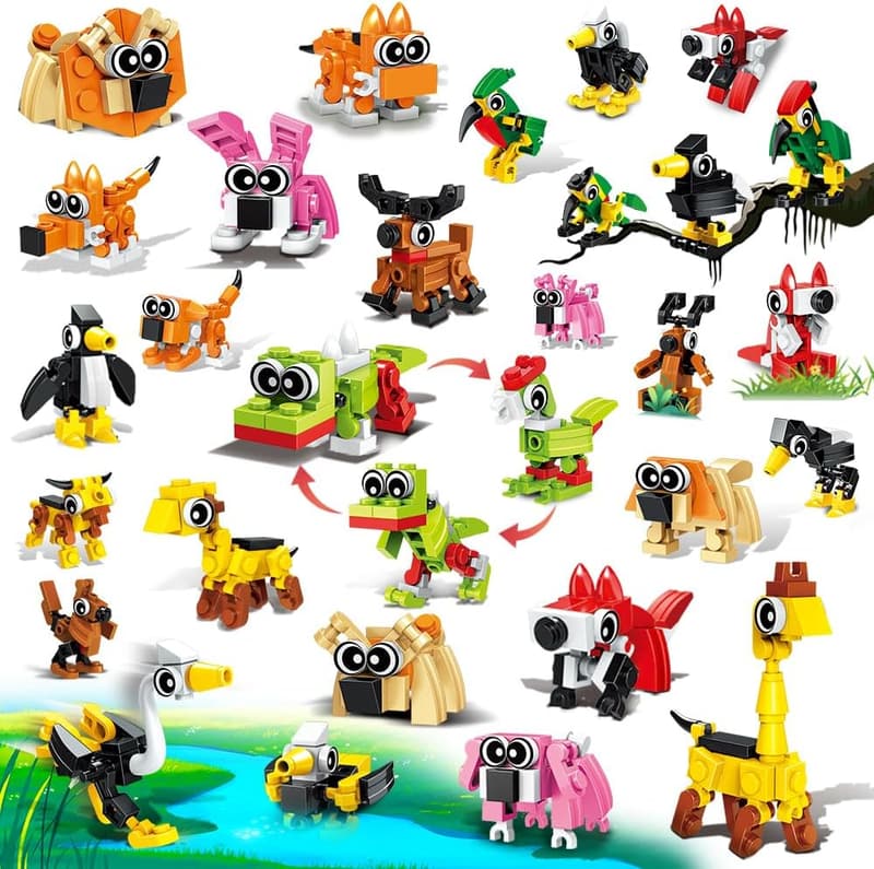 Easter Party Favors: 30-Pack Animal Building Block Toys for Kids