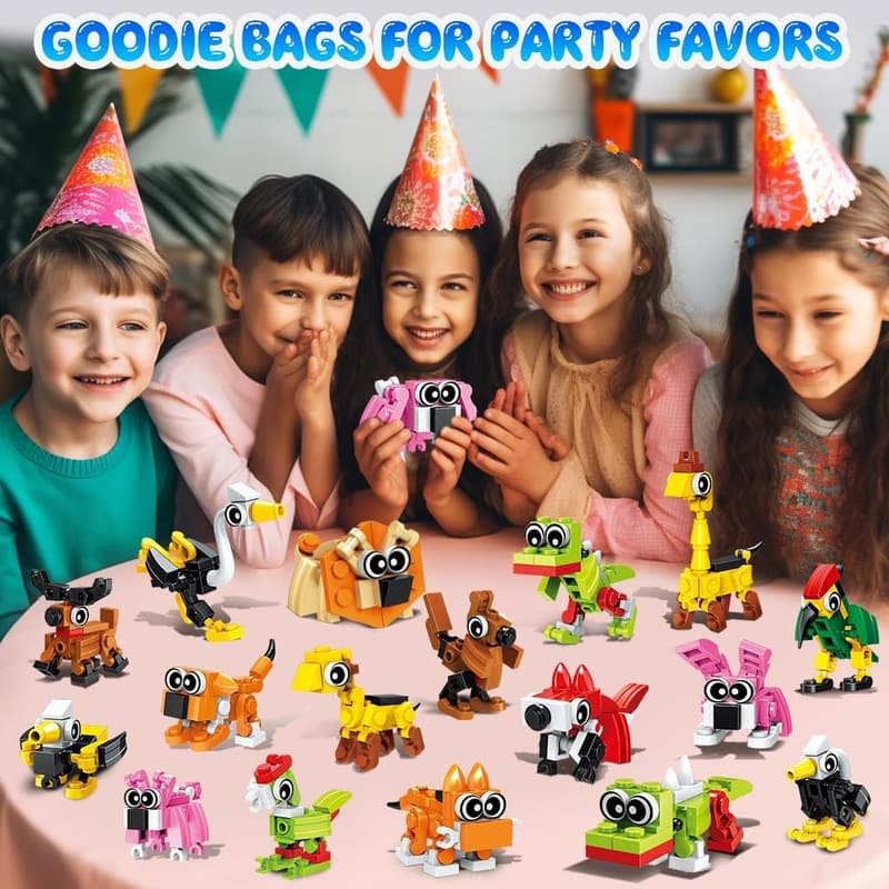 Easter Party Favors: 30-Pack Animal Building Block Toys for Kids