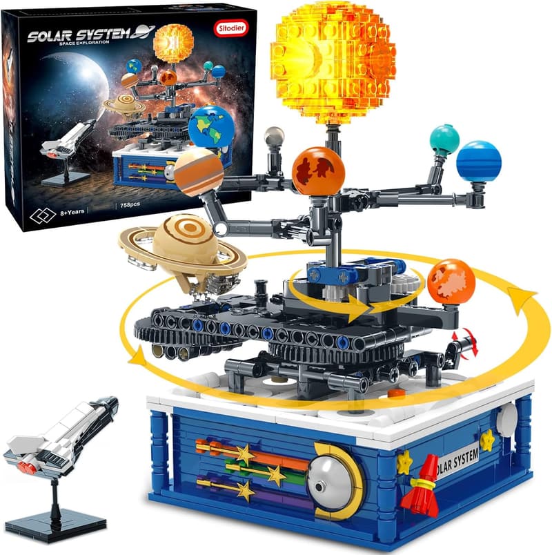 Solar System Building Toy Set for Kids, 758pcs Educational Blocks
