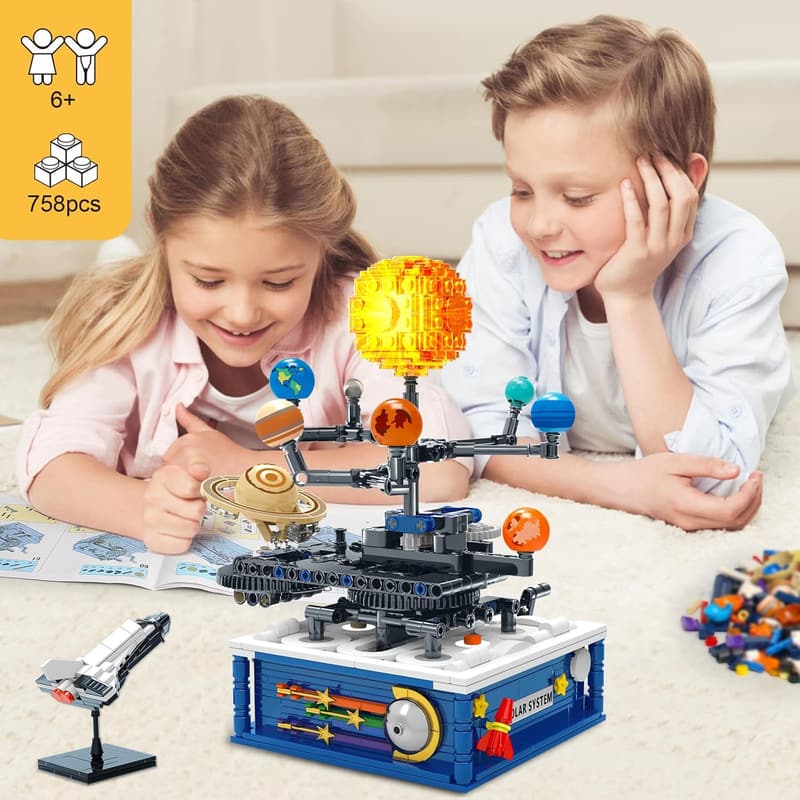 Solar System Building Toy Set for Kids, 758pcs Educational Blocks