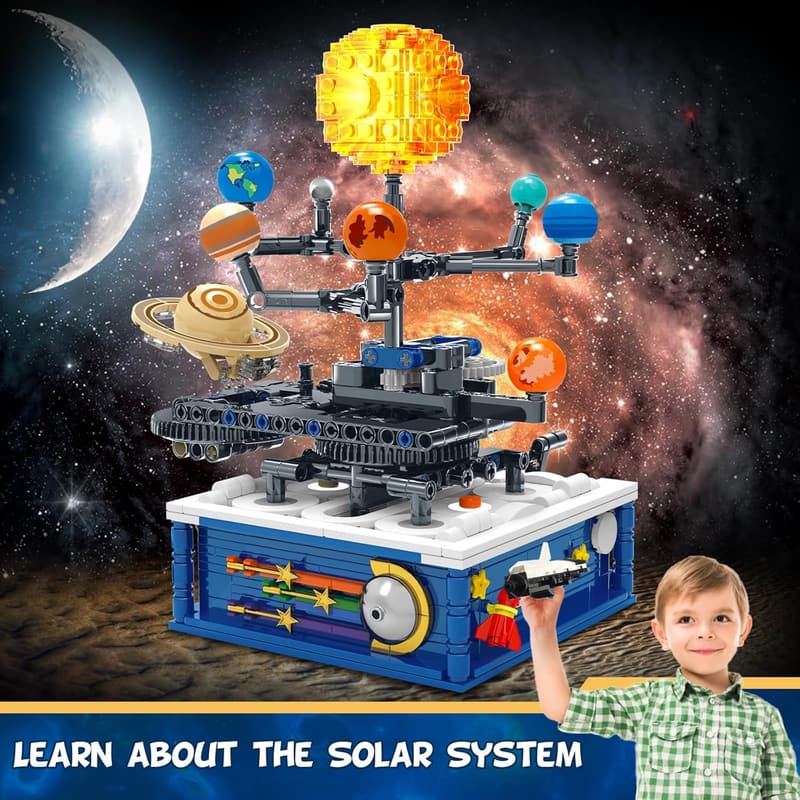 Solar System Building Toy Set for Kids, 758pcs Educational Blocks
