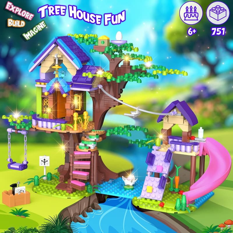 STEM Treehouse Building Set - 751-Piece Creative Gift for Kids