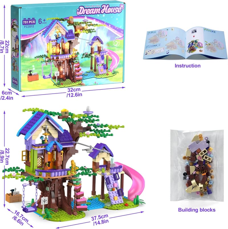 STEM Treehouse Building Set - 751-Piece Creative Gift for Kids