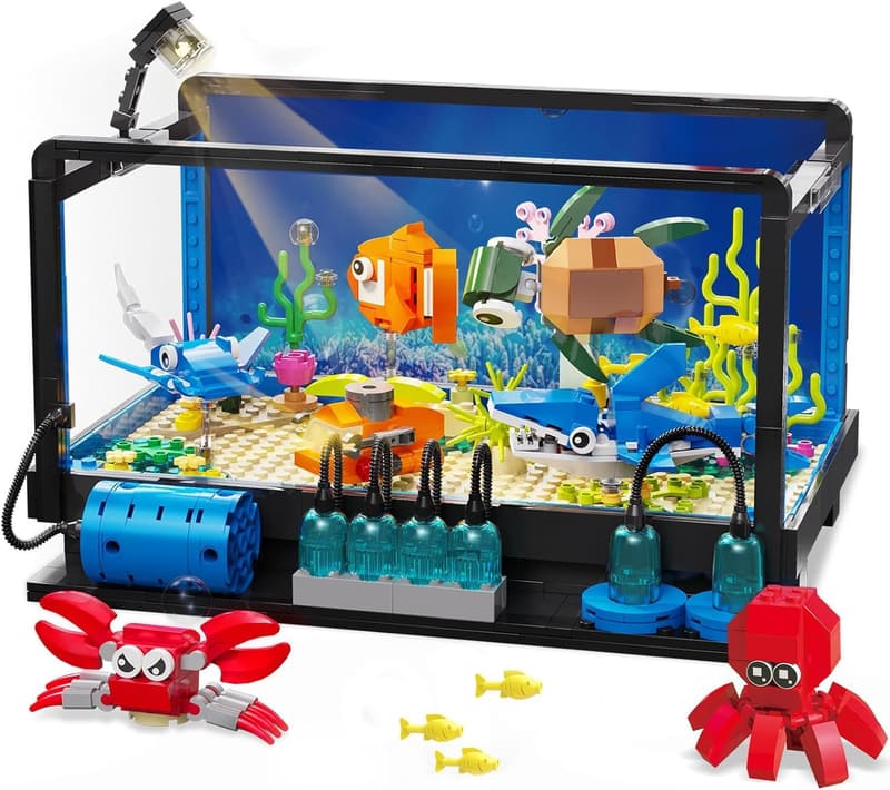 Marine Life Fish Tank Building Set with Creative Lighting (625 Pieces)