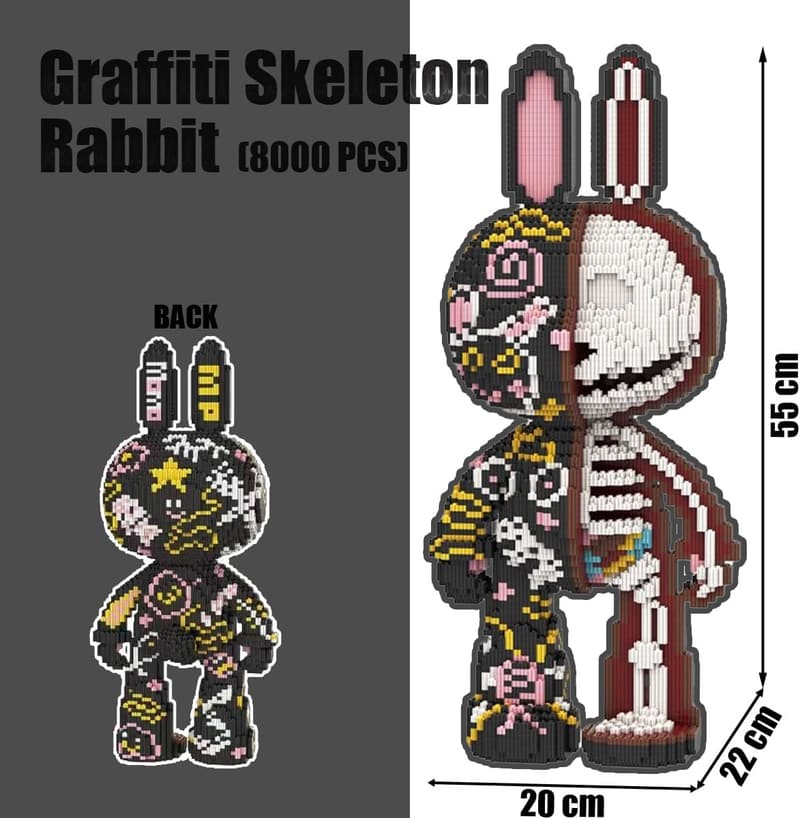Animal Skeleton Rabbit Building Blocks Set (8000PCS, 55cm)