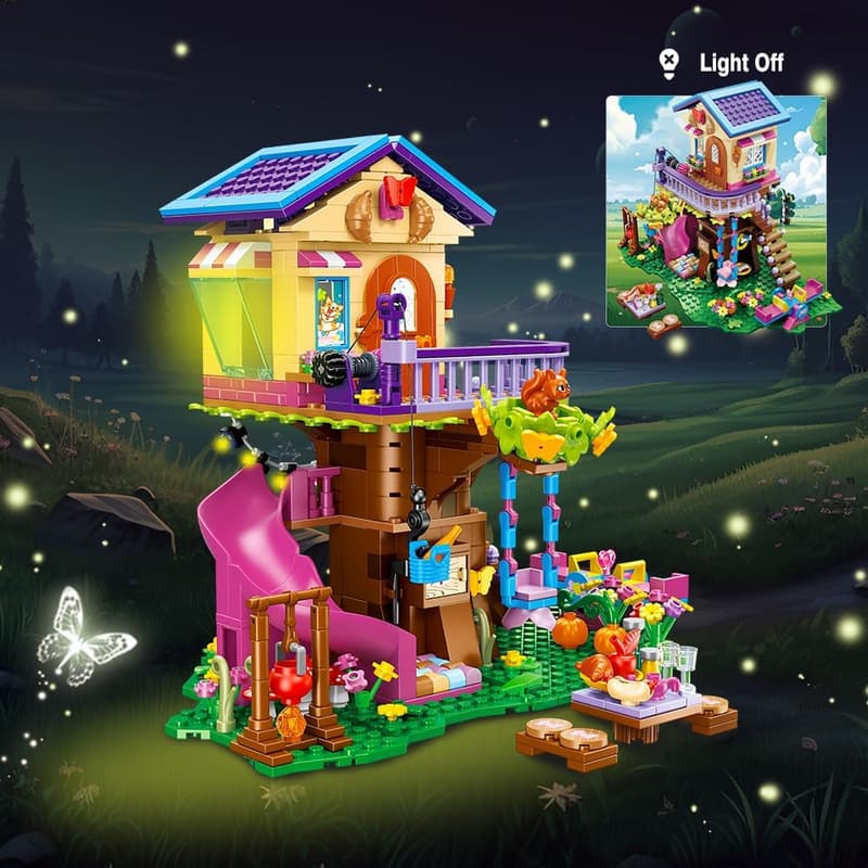 Easter Gift: Treehouse Building Block Set with LED Lights