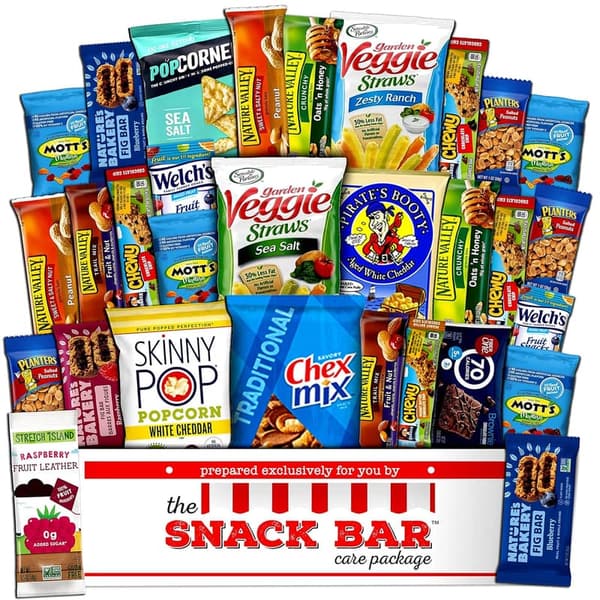Healthy Snack Care Package - 30 Count Gift Box for Students