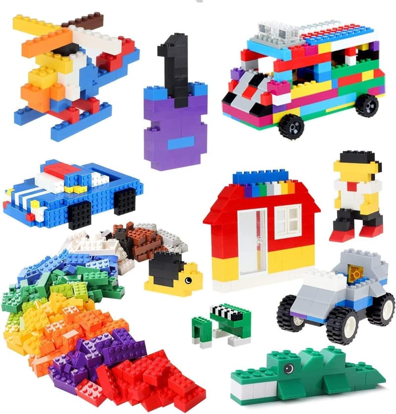 STEM Educational Building Blocks Set with Storage Box, 568 Pieces